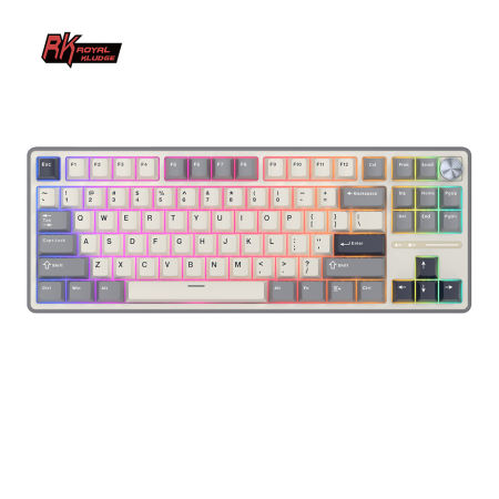 RK Royal Kludge R87Pro Wired Gaming Keyboard 88 Keys Gasket Mounted Mechanical Keyboard with Hot Swappable Knob Rgb Custom Keyboard with Pbt Keycaps