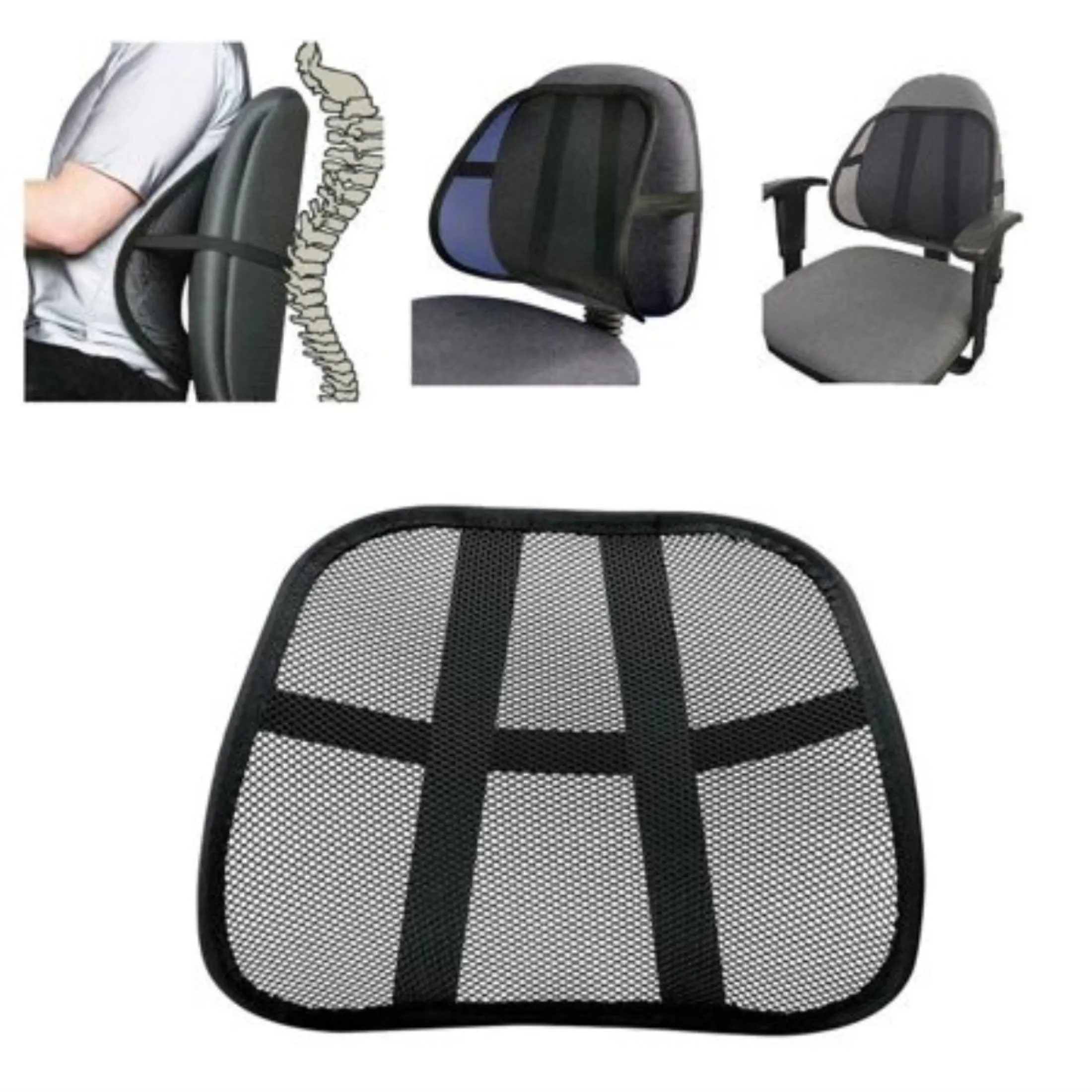 Sac Vent Mesh Lumbar Lower Back Brace Support Car Seat Chair Cushion Pad Lazada Ph