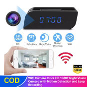 MiniCam Night Vision Alarm Clock: WiFi, HD, Motion Detection