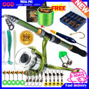 Telescopic Fishing Rod Set with Spinning Reel and Accessories