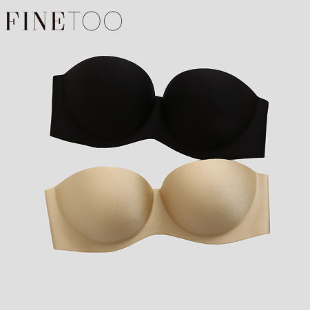 FINETOO Invisible Strapless Push Up Bra - Wireless Seamless Lingerie