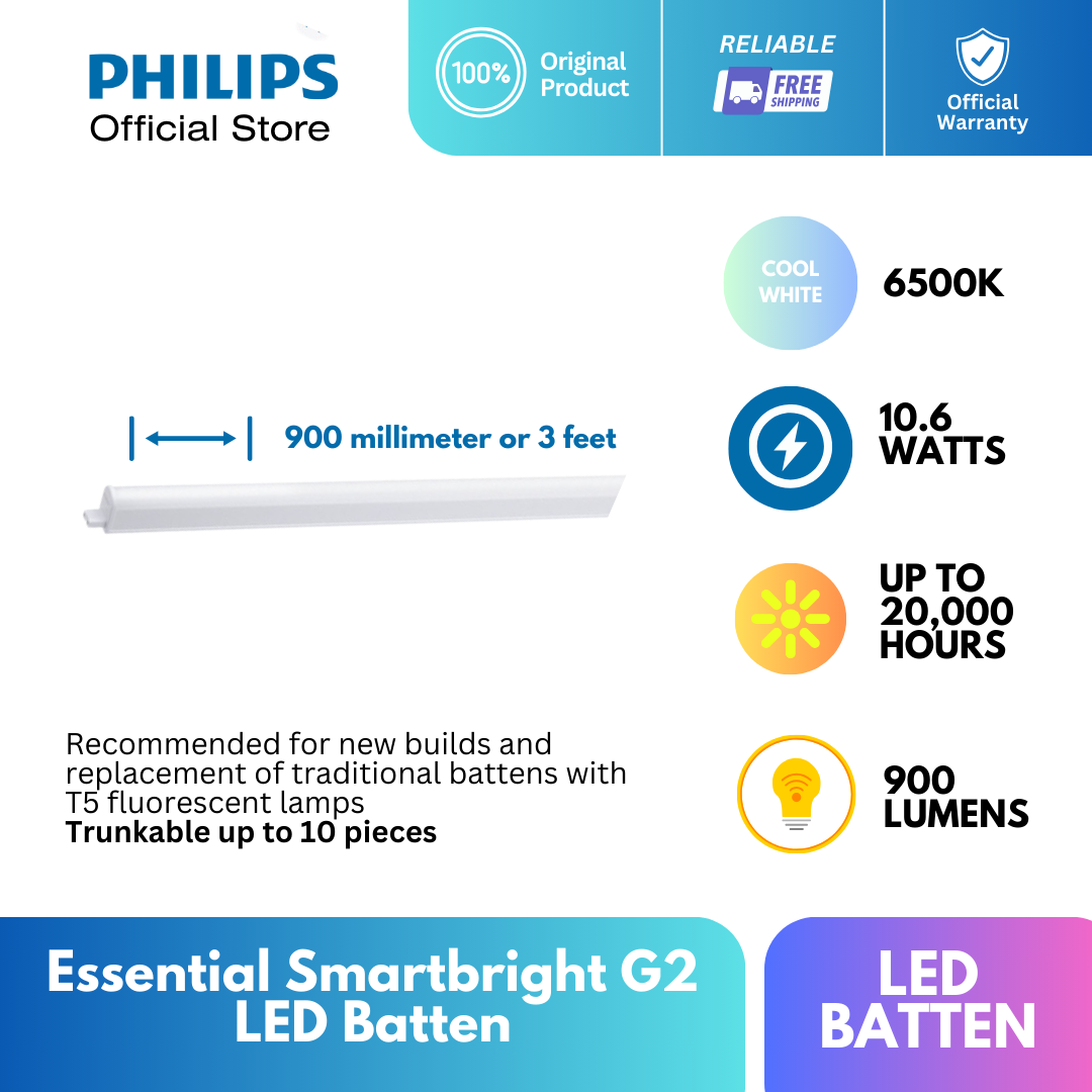 Philips essential smartbright led deals linear batten