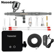 Nasedal Mini Dual-Action Airbrush Kit with Compressor