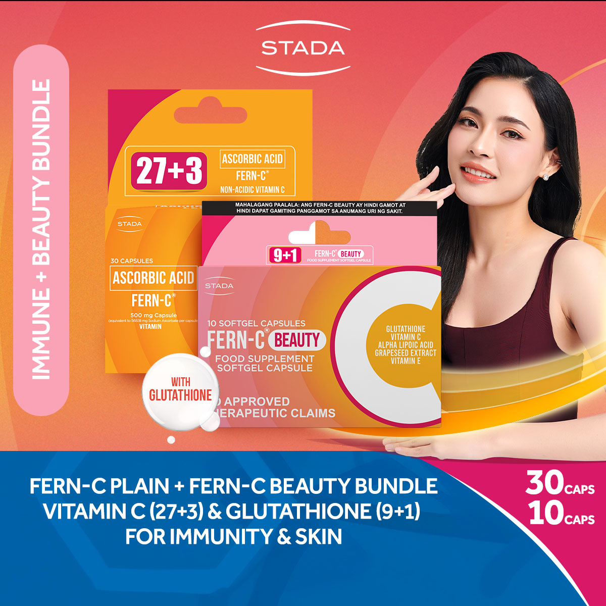 Fern-C Beauty Glutathione 9+1 Capsules | Skin Brightening & Antioxidant  Supplement for Healthy Radiant Skin 50 Mg Vitamin C Capsules - Lazada |  Lazada PH