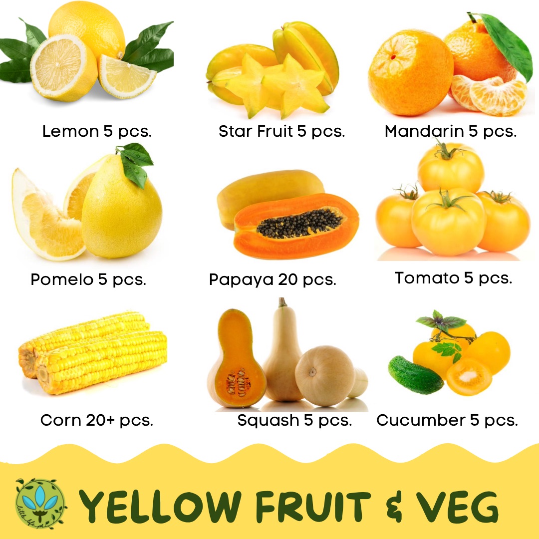 yellow vegetables and fruits
