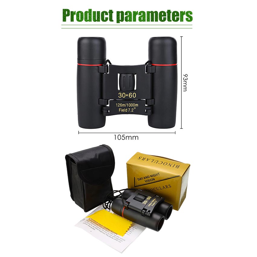 Generic Sakura 30*60 Mini/Fold Binoculars Fully Coated Multicolour