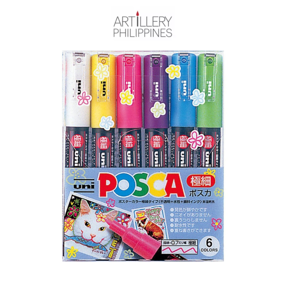 Mitsubishi Uni Posca Paint Pastel Marker Set 7 Colors PC-3M 7C – Japanese  Taste