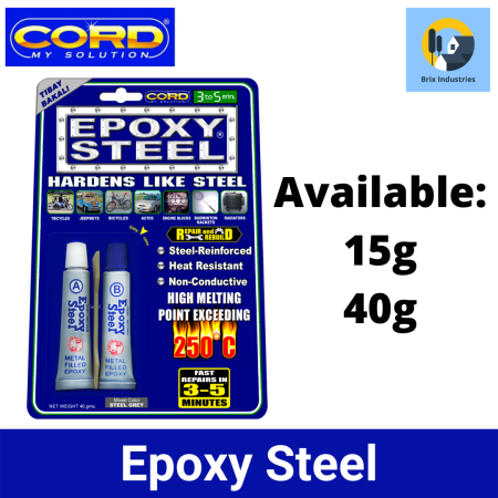 Cord Epoxy Steel - Fast Repair, Hardens like Steel