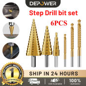 Titanium Step Drill Set for Metal - 6PCS HSS Hex Shank