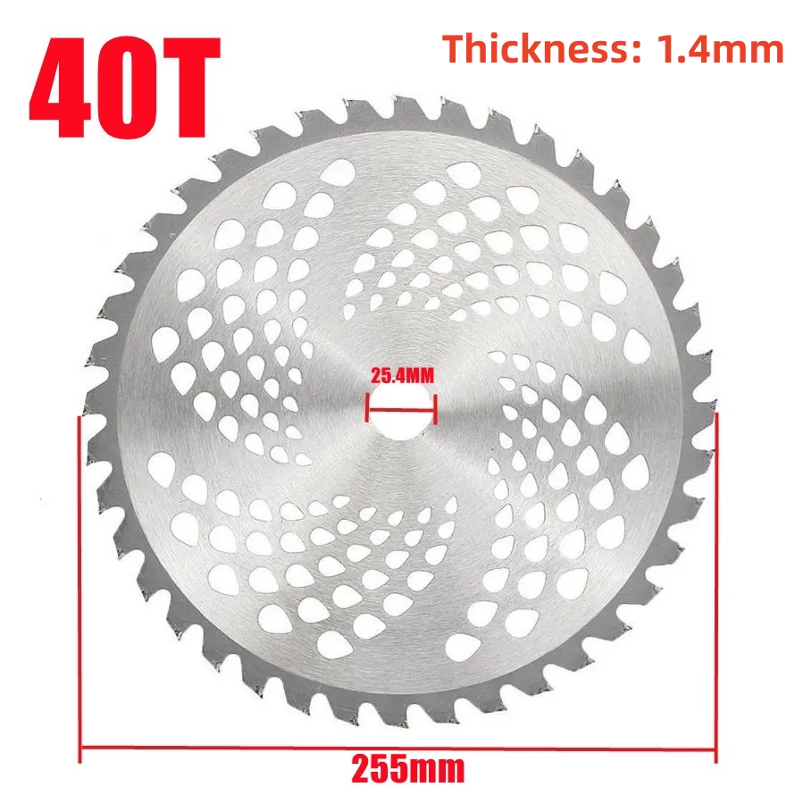 Triangle Brush Cutter Blade,Durable Manganese Steel Trimmer Blade with Serrated Edges,255mm Weed Eater Blade Kit for String Trimmers - Image 4