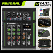 4-Channel Audio Mixer with USB/Bluetooth Music Player - RIWORAL