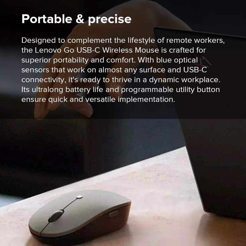 Souris sans fil USB-C Lenovo Go (GY51C21210) prix Maroc