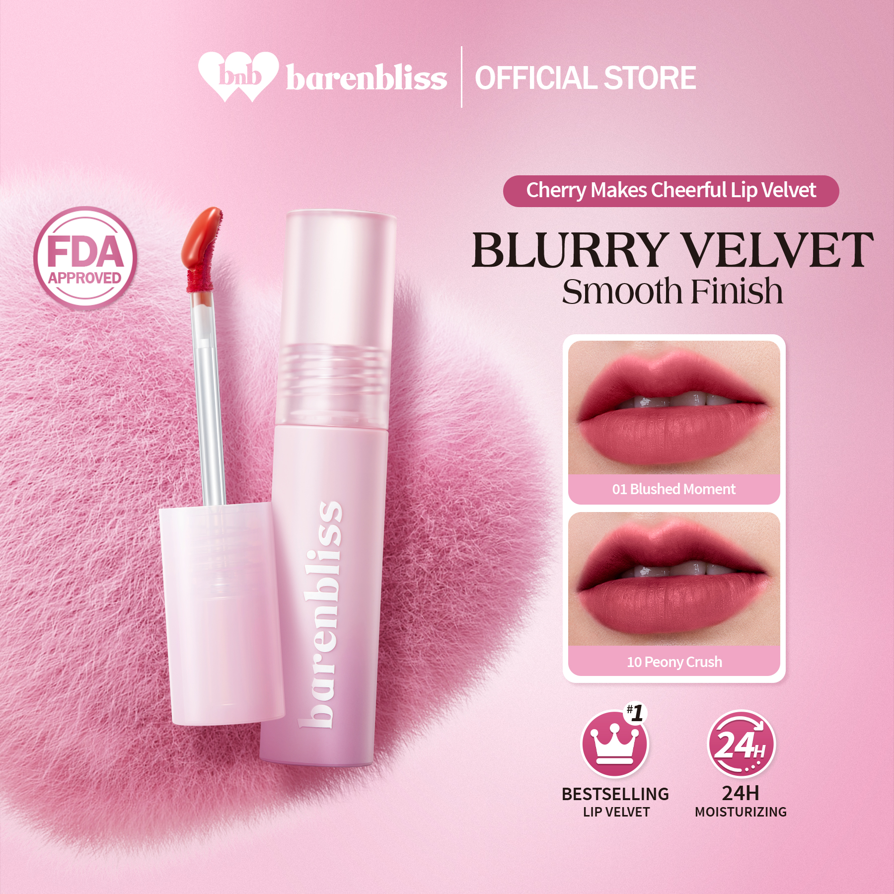 Discount on Barenbliss  shoes - SKU: barenbliss BNB Cherry Makes Cheerful Scent Lip Velvet Korean Lip Cream | With Organic Oil | Vitamin 