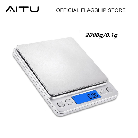 Digital Kitchen Scale, 2000g/0.1g, with 2 Trays and