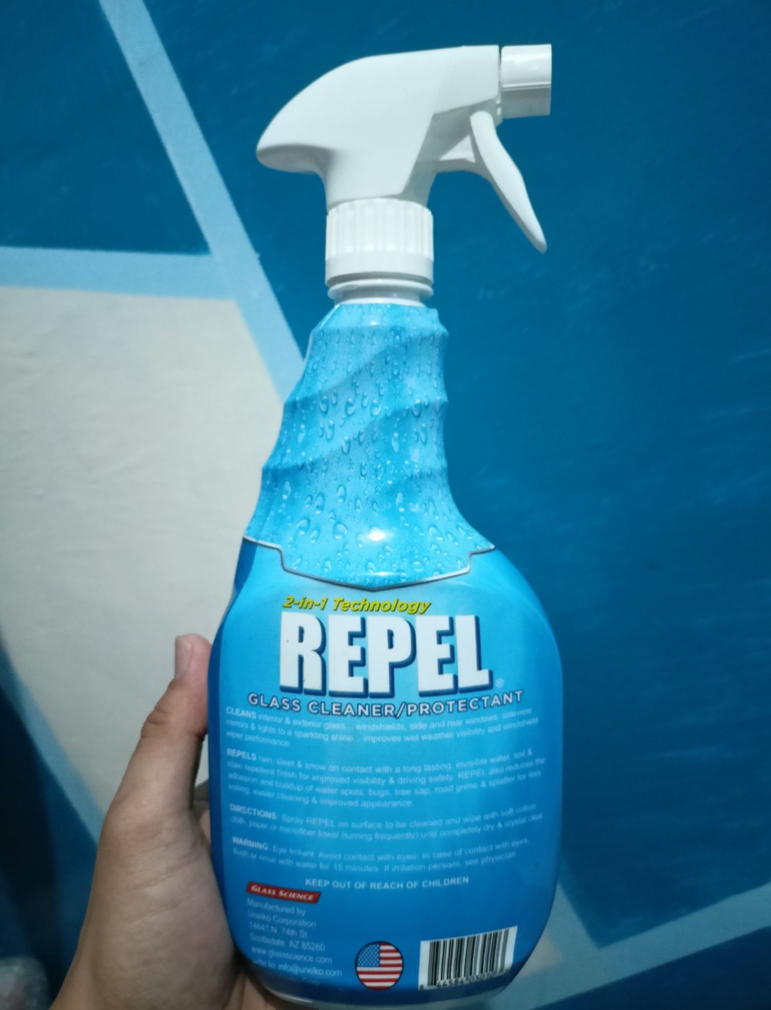 Unelko 32 fl. oz. Repel Glass Cleaner + Repellent Spray Bottle