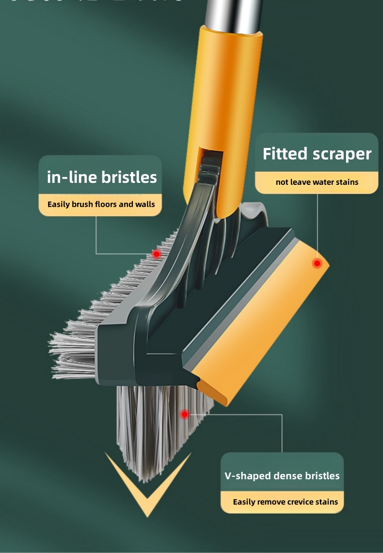 Description Picture 5 of item3 In 1 Cleaning Brush Cleaner Brush For Cleaning Bathroom Brush With Long Handle Rotating Floor Brush Crevice Brush