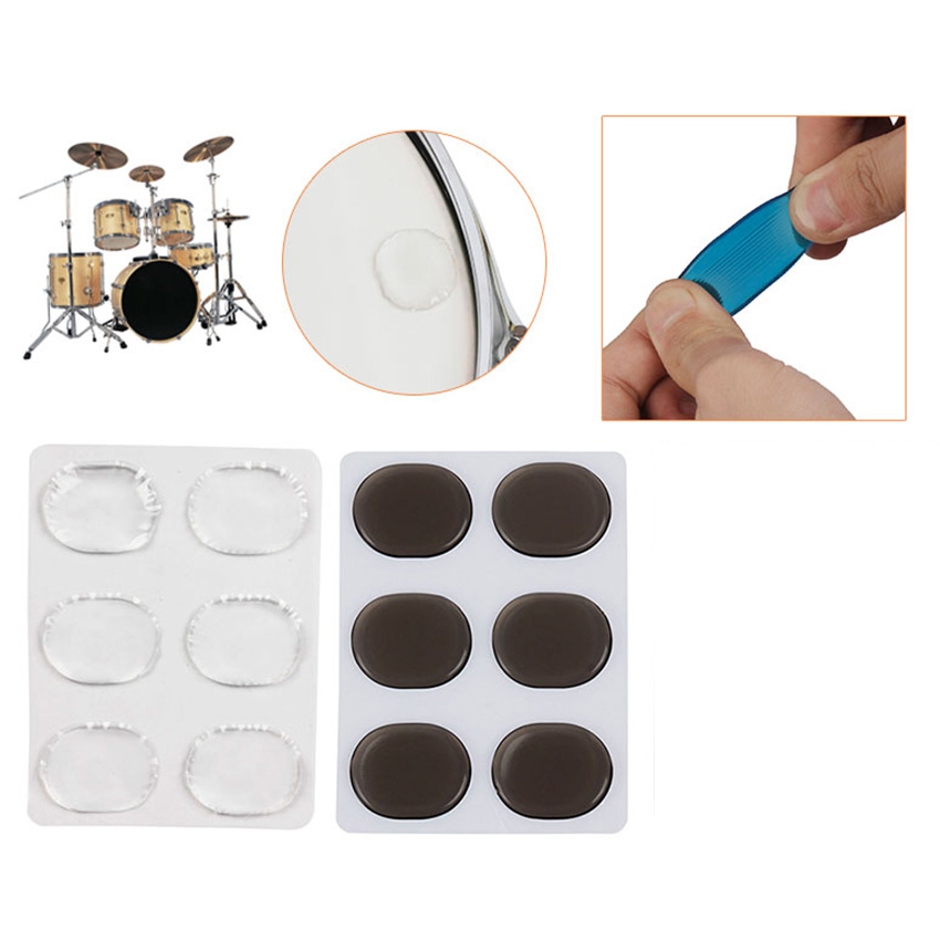 chaoshihui 2Pcs Silicone Self-adhesive Drum Snare Mute Mats Pads for Drum  (Assorted Color)