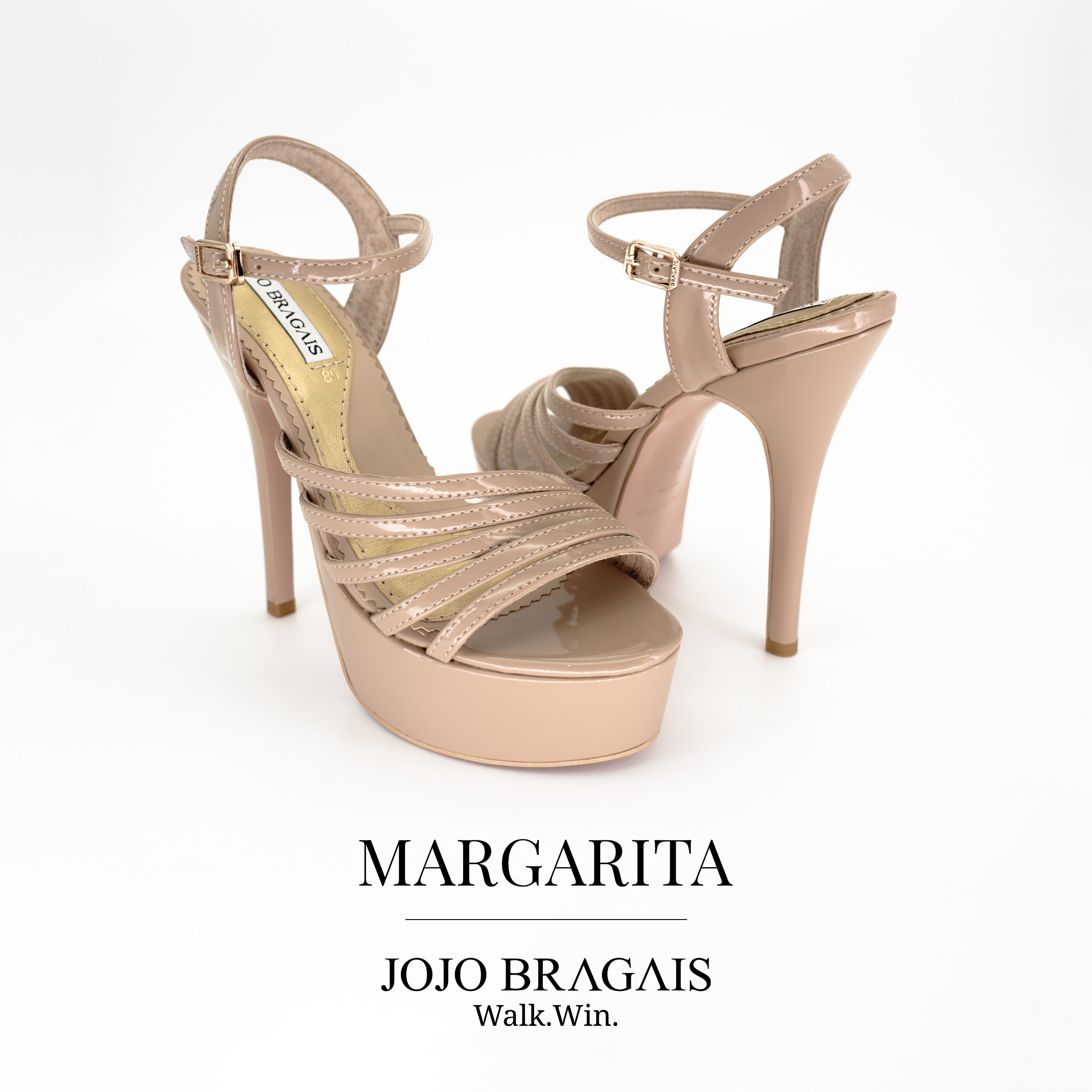 Jojo Bragais Rachel Nude-Glossy 5-Inch High Heels | Pageant Heels