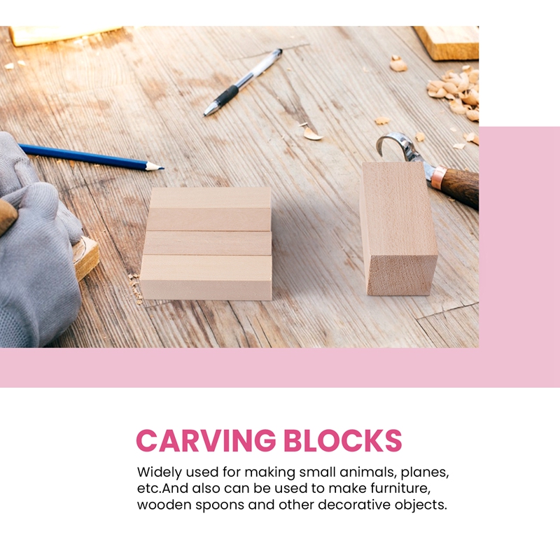 Whittling And Carving Wood Blocks Unfinished Wood Blocks Basswood Carving  Blocks Soft Wood Set For