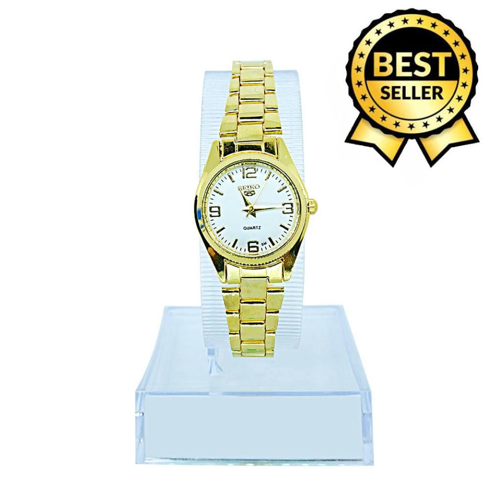 Seiko Quartz White Dial Stainless Steel Watch for Women(Gold) | Lazada PH