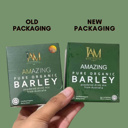 IAM Amazing Organic Barley Powder Drink (with brand name)