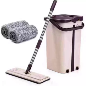 LazyClean Hand Wash Flat Mop Kit - 360° Tile Floor Cleaning