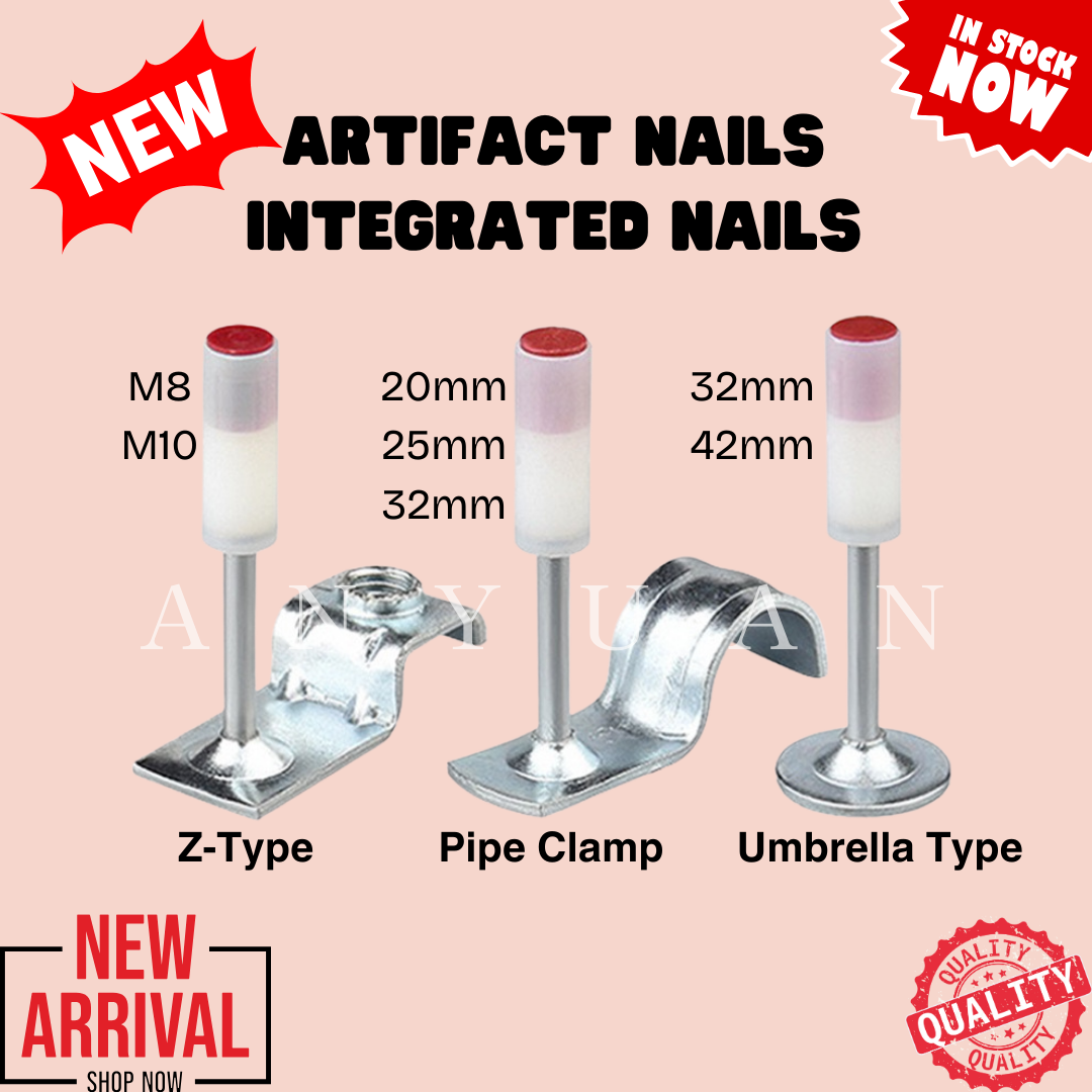 100pcs Ceiling Artifacts Nails Z-Type Nails for Fullthreaded rod