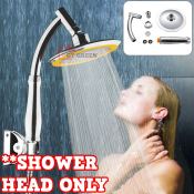 Ultra-thin Chrome Round Shower Head with 360° Swivel (1 piece)