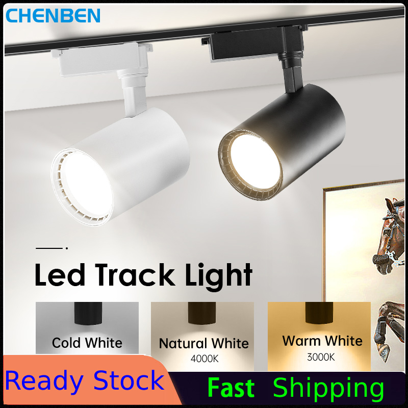 [COD] CHENBEN Đèn Led Theo Dõi (Đèn Đơn) Đèn Chiếu Sáng COB 12W 20W 30W 40W Đèn Chiếu Sáng Đường Ray Đèn Chiếu Sáng Cố Định Cho Gia Đình