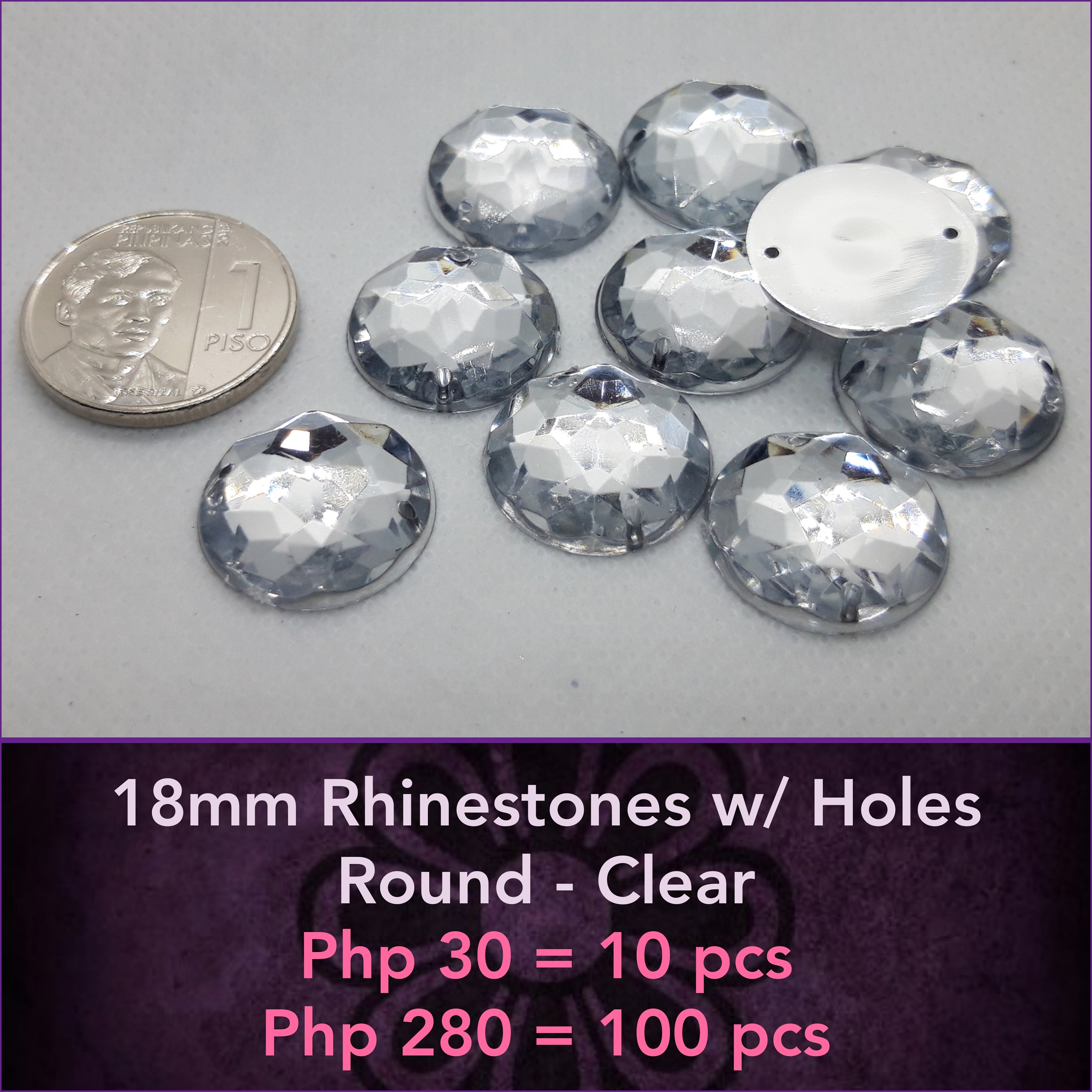 3mm Rhinestones - Clear w/ Silver Back (100pcs)