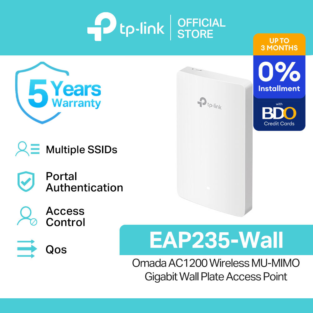 TP-Link Official Store / EAP235-Wall Omada AC1200 / 2.4GHz and 5GHz Dual Band Gigabit Wall Plate Mesh Fiber Wi-Fi Wireless Range Extender Long Range Access Point Signal Booster for All Network