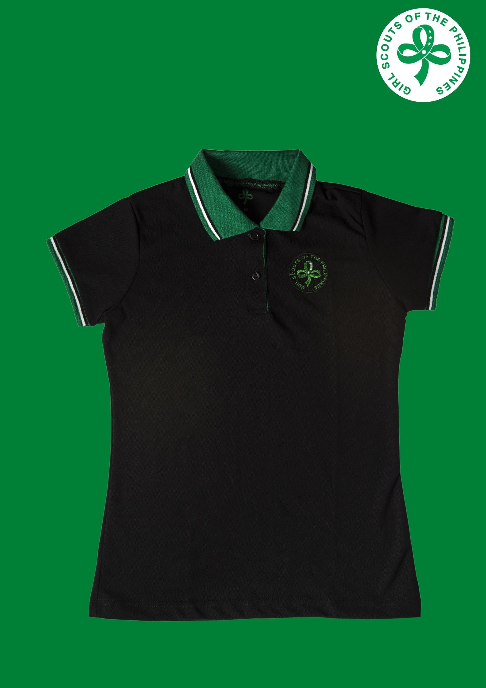 Girl Scout Active Wear Black Polo Shirt 