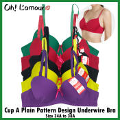 Plain Pattern Push Up Bra with Removable Straps (Oh Lamour)
