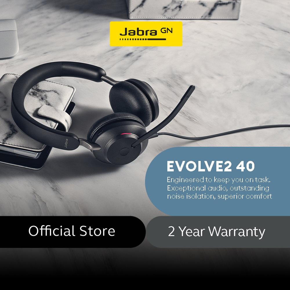 Jabra Evolve2 40 Passive Headphones | Cancelling Wired PH Headsets USB-C Lazada Stereo Noise