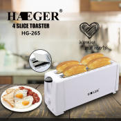 Stainless Steel 4-Slice Toaster - Breakfast Bread Sandwich Maker