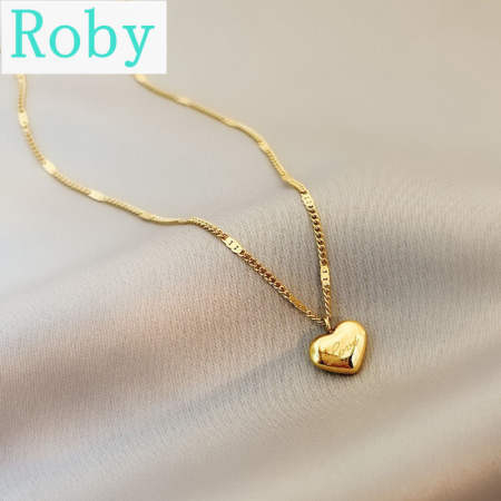Original 24k Saudi Gold pawnable women's necklace Love titanium steel clavicle thin chain Simple and versatile dating gift