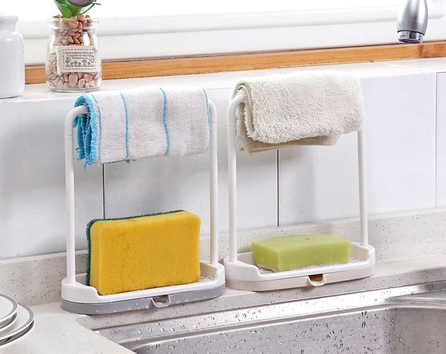 Top One Rag Soap Rack Plastic Countertop Organizer Rack Detachable