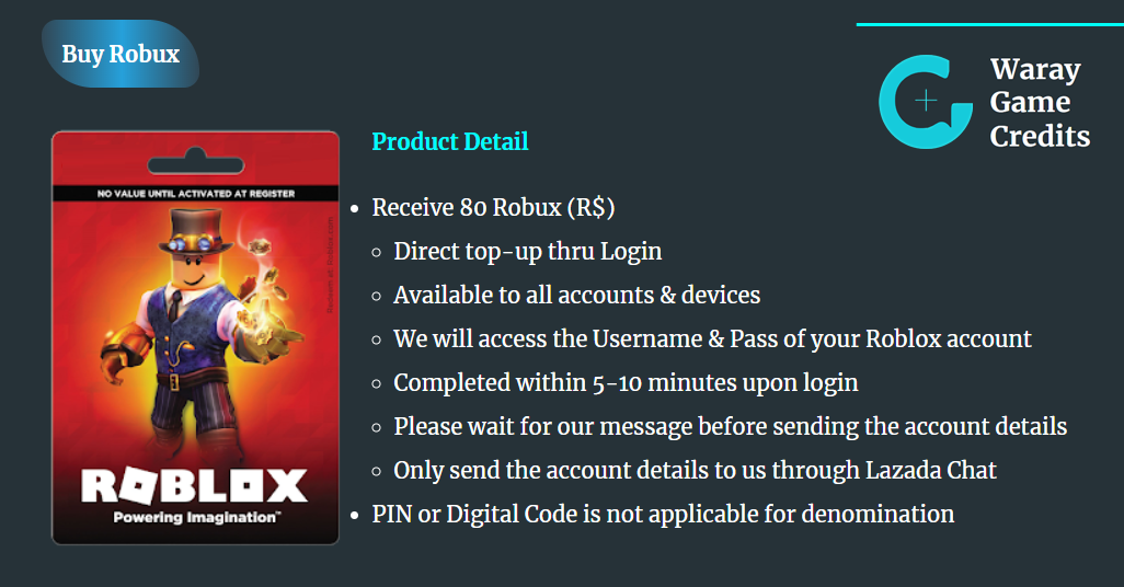 Roblox Gift Card Digital Code Robux Premium Lazada Ph - roblox game card lazada