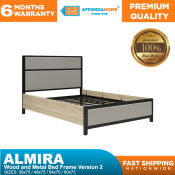 ALMIRA WOOD & METAL BED FRAME - Affordahome Furniture