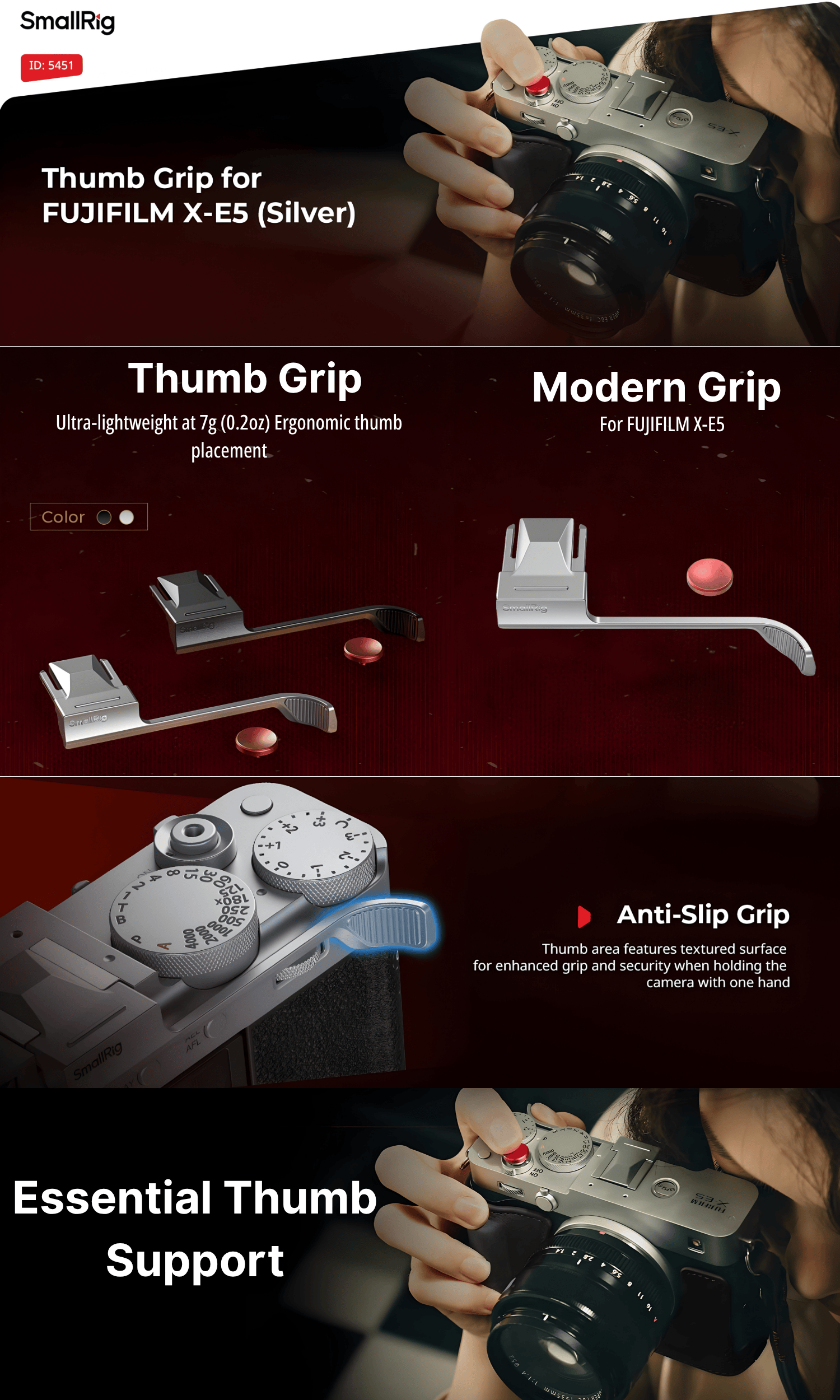 SmallRig Thumb Grip for FUJIFILM X-E5