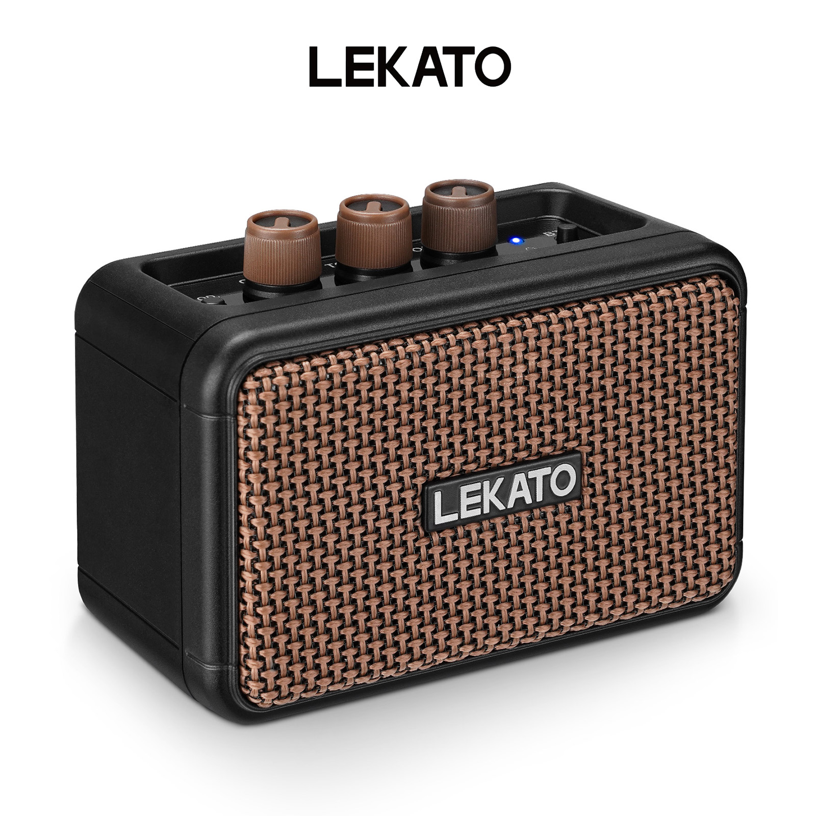 LEKATO AG-04 Mini Guitar Amplifier Rechargeable with Clean Overdrive Effects Dual Speakers Bass Guitar Amplifier Presyo 1,280 Piso*Libreng Shipping