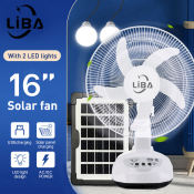LIBA Solar Electric Fan - Rechargeable 12" Outdoor Fan
