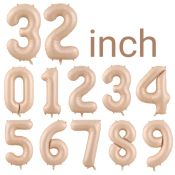 INS Vintage Caramel Foil Balloons 32" Numbers 0-9