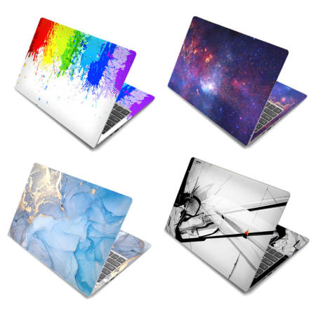 Laptop Decals Colorful Marbel Granite Texture Laptop Sticker Skin Decor Decoration Laminated Dust Proof Waterproof 2pcs Sheets 12 13 14 15 15.6 inchs Full Cover Sticker For Hp Dell Lenovo Asus Acer Air Macbook