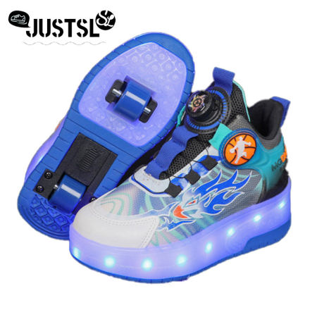 JUSTSL Kids' Rechargeable Heelys Roller Skating Shoes