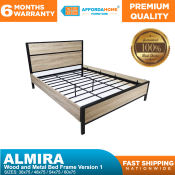 ALMIRA WOOD & METAL BED FRAME - Affordahome Furniture