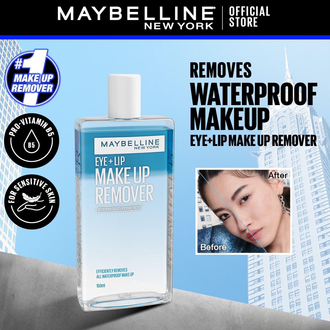 Discount on Maybelline  shoes - SKU: Maybelline Lip And Eye Waterproof Make Up Remover 70ml Fragrance Free W/ Moisturizing Formula