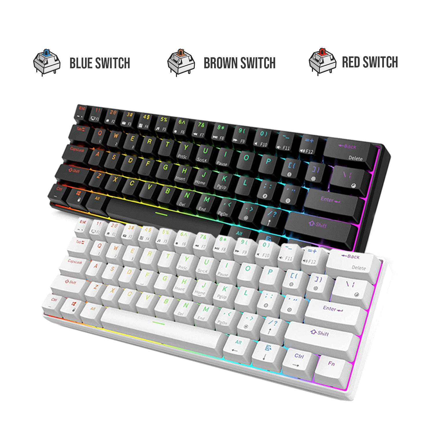 Royal RK RK61 RGB 61 Keys Mechanical Gaming 2.4G Wirel – JG Superstore