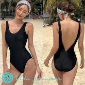 Korean Monokin Backless Swimsuit - Push Up Padded Swimwear