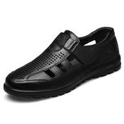 Vofox Black Leather Safety Shoes for Men